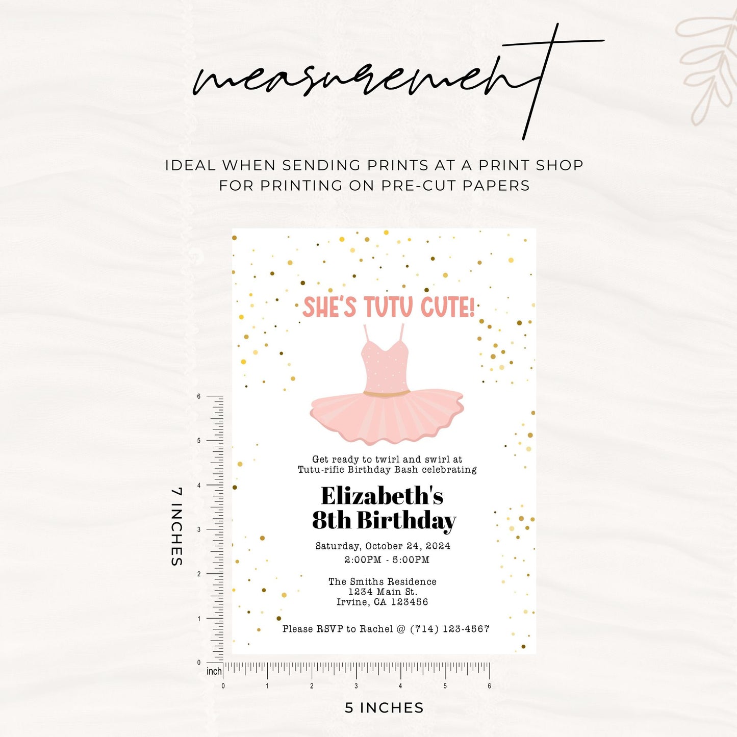 She's Tutu Cute Birthday Invitation Template