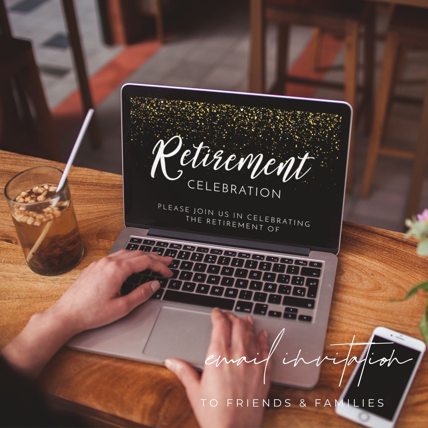 Retirement Invitation Template - Black and Gold