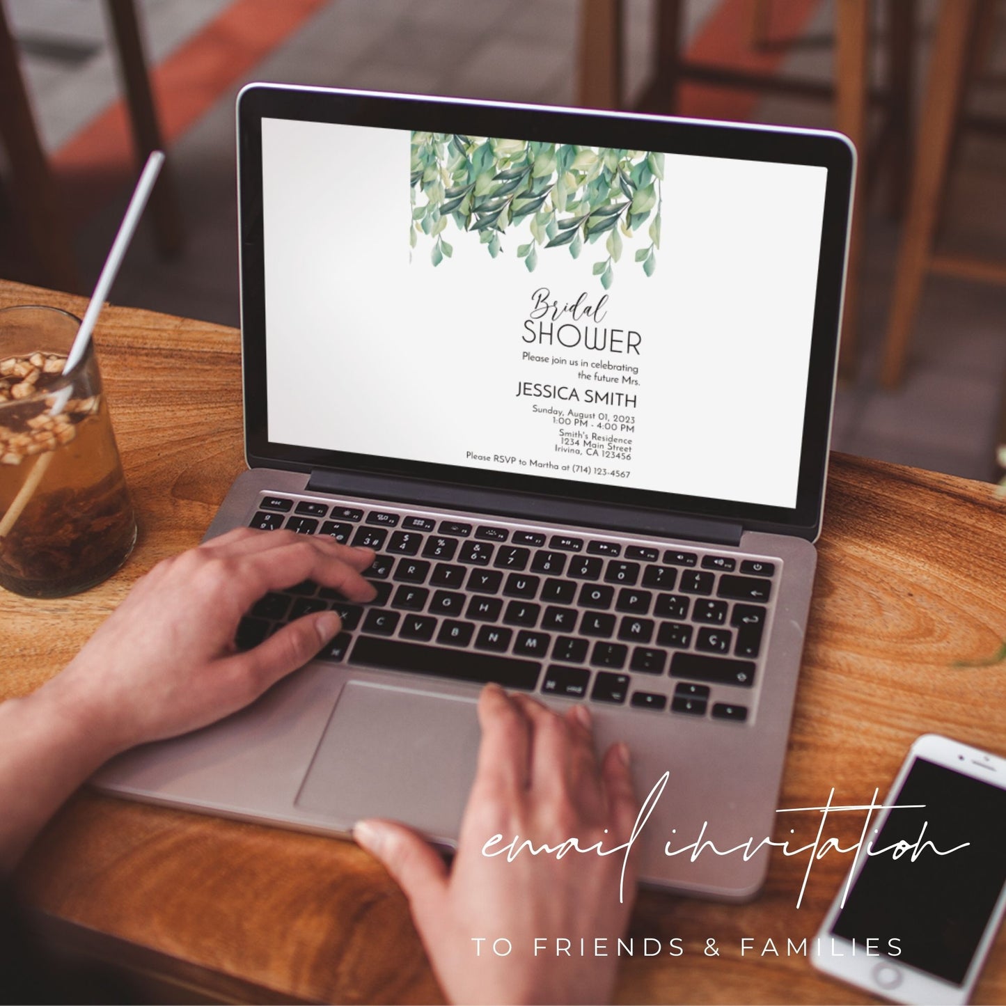 Bridal Shower Invitation Template Greenery