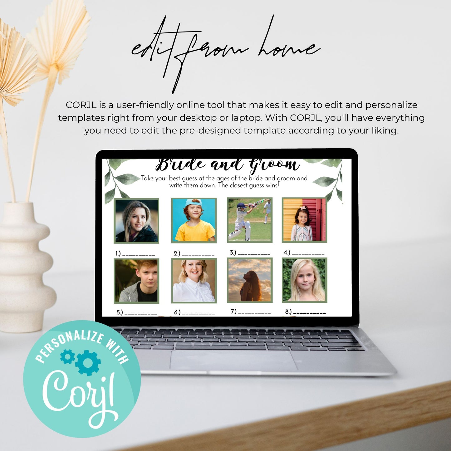 Guess the Age of the Bride and Groom Wedding Game Template