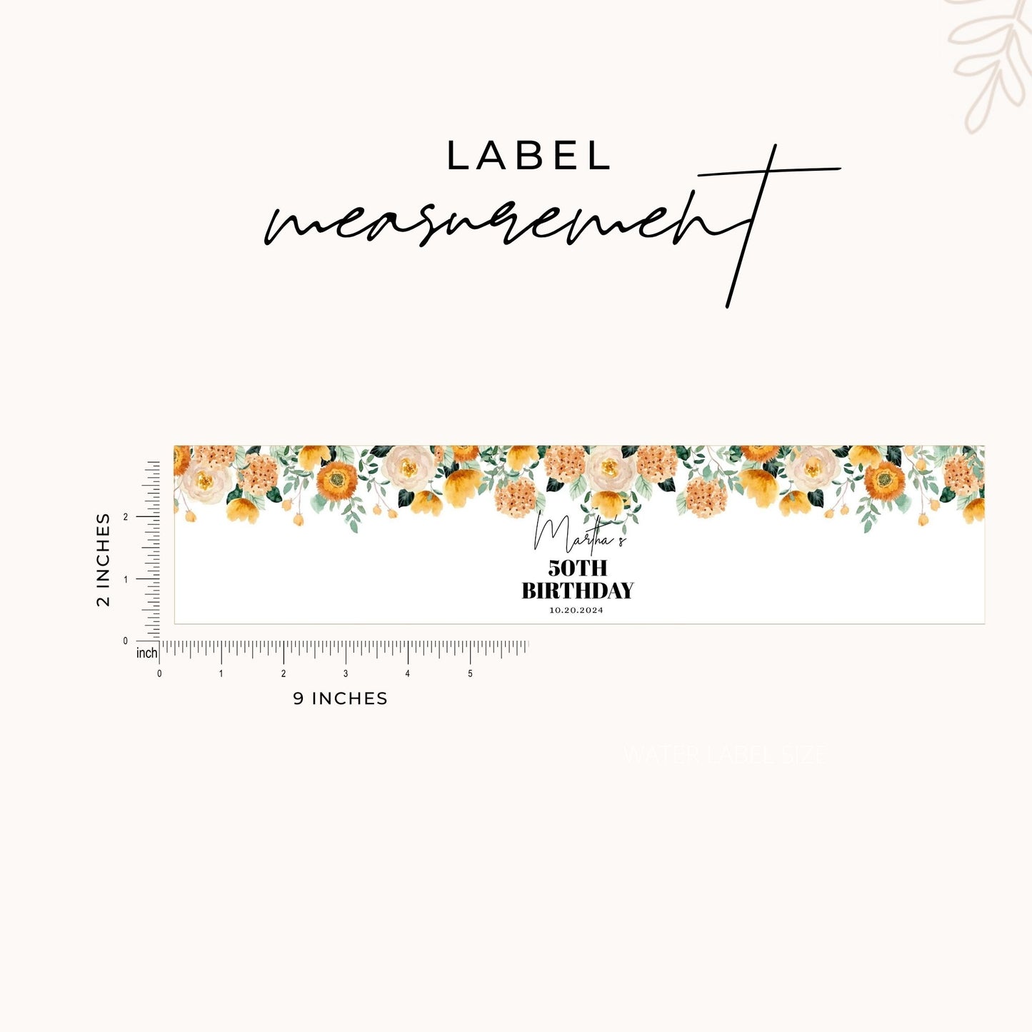 50TH Birthday Water Bottle Label Template