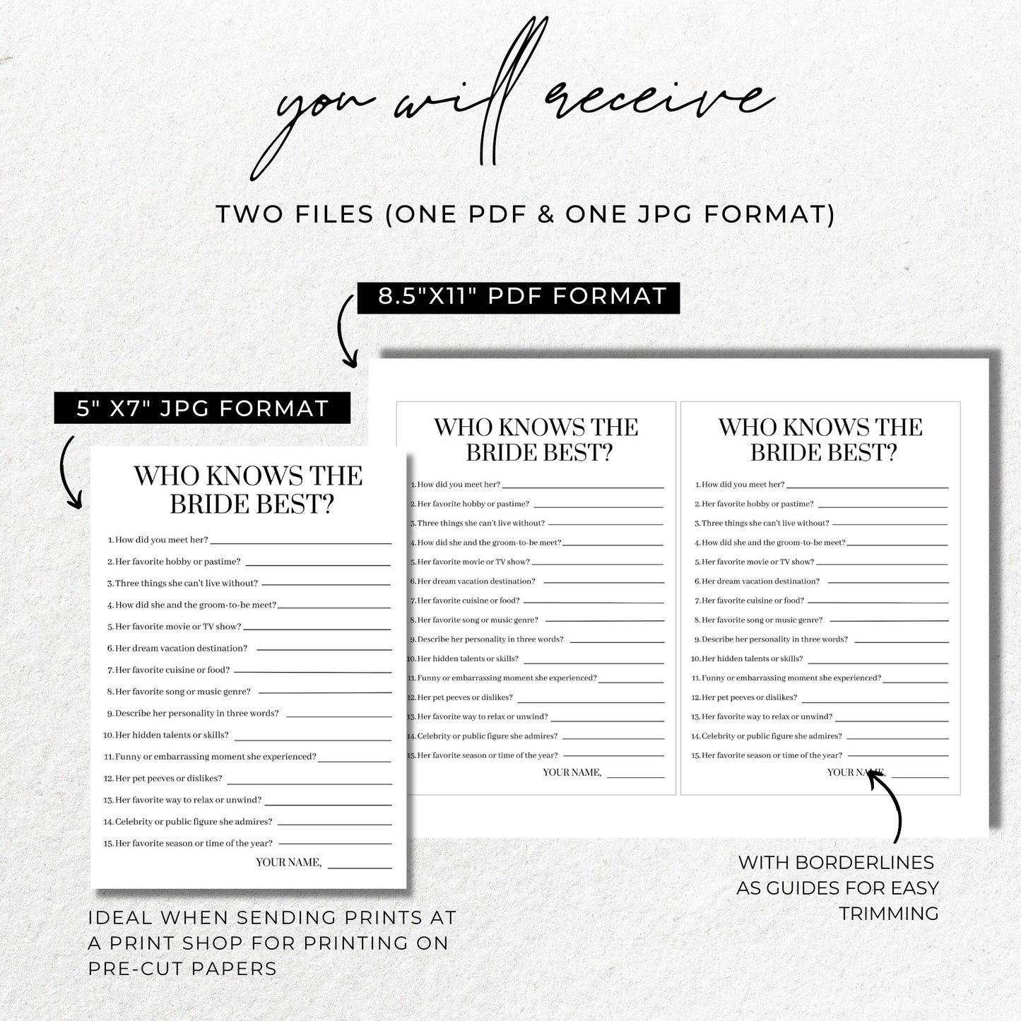 Who Knows the Bride Best Bridal Shower Game