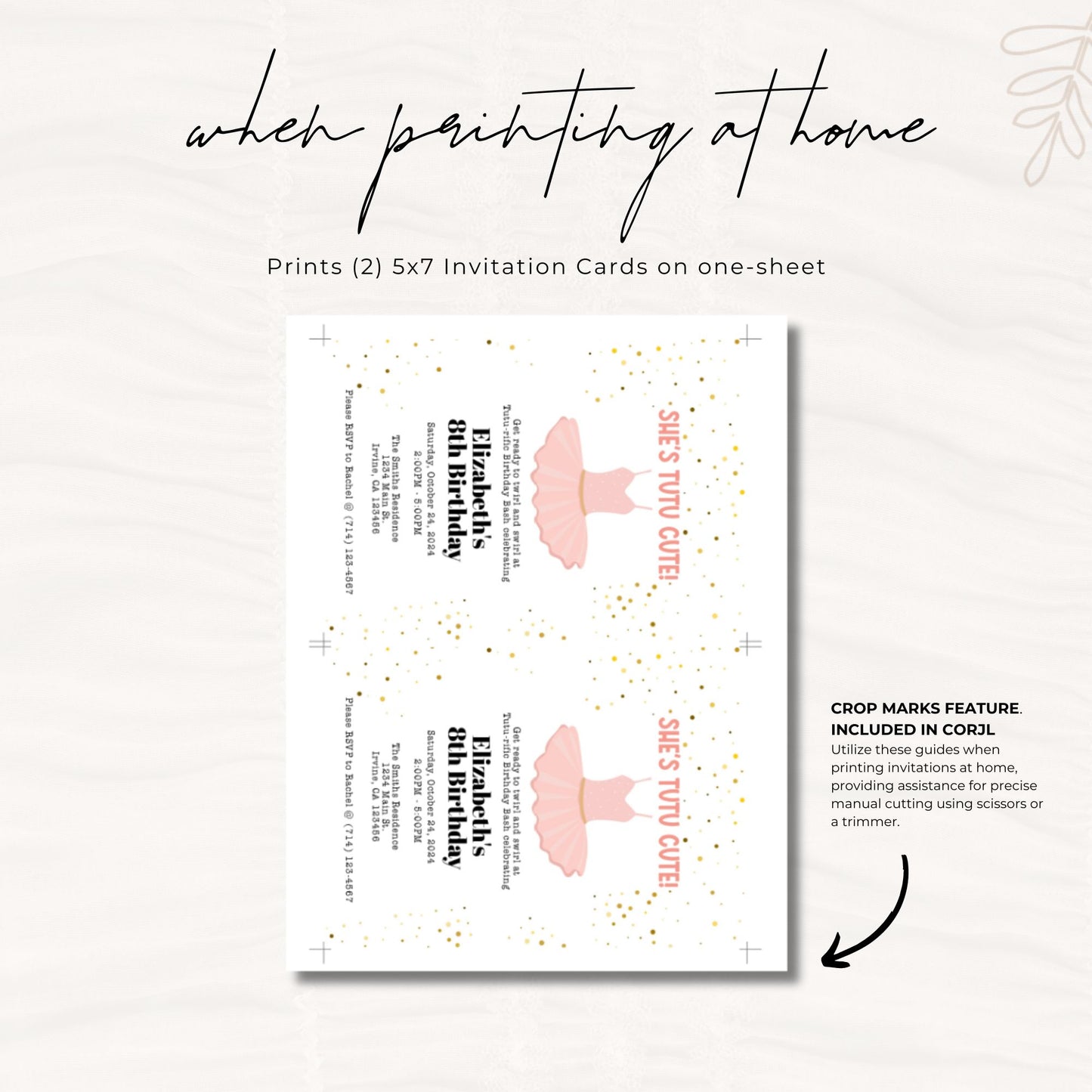 She's Tutu Cute Birthday Invitation Template