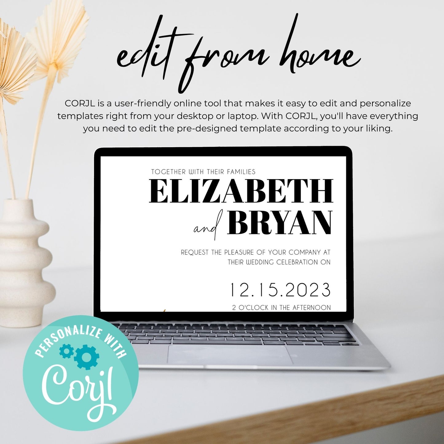 Eucalyptus Wedding Invitation Template