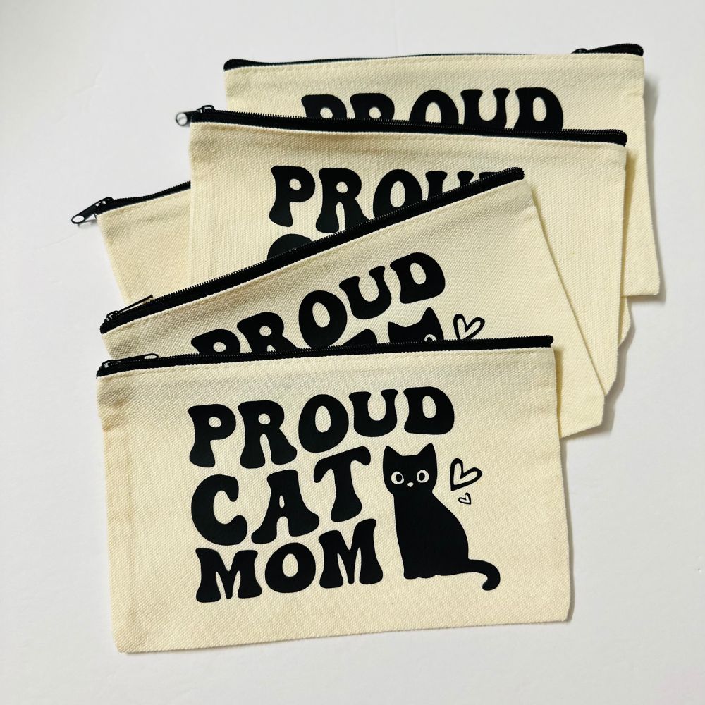 Proud Cat Mom Zipper Pouch