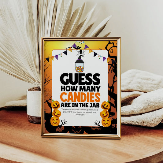 Halloween Candy Jar Game – Guess the Candies Printable – Halloween Party Fun – Instant Download