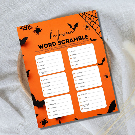 Halloween Word Scramble Printable