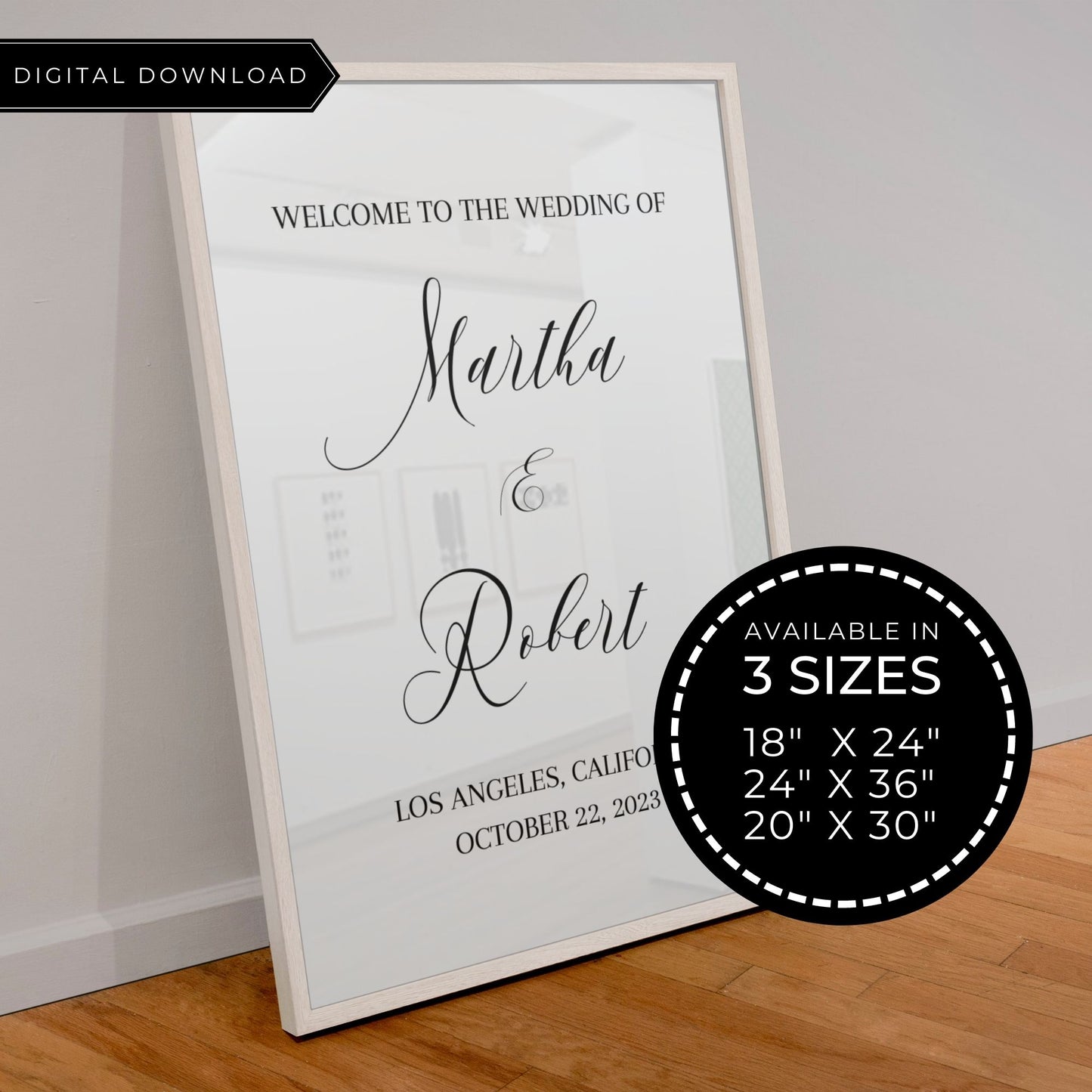 Minimalist Welcome Wedding Sign Template