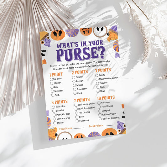 What's In Your Purse Halloween Game – Fun and Spooky Printable Activity for Halloween Parties