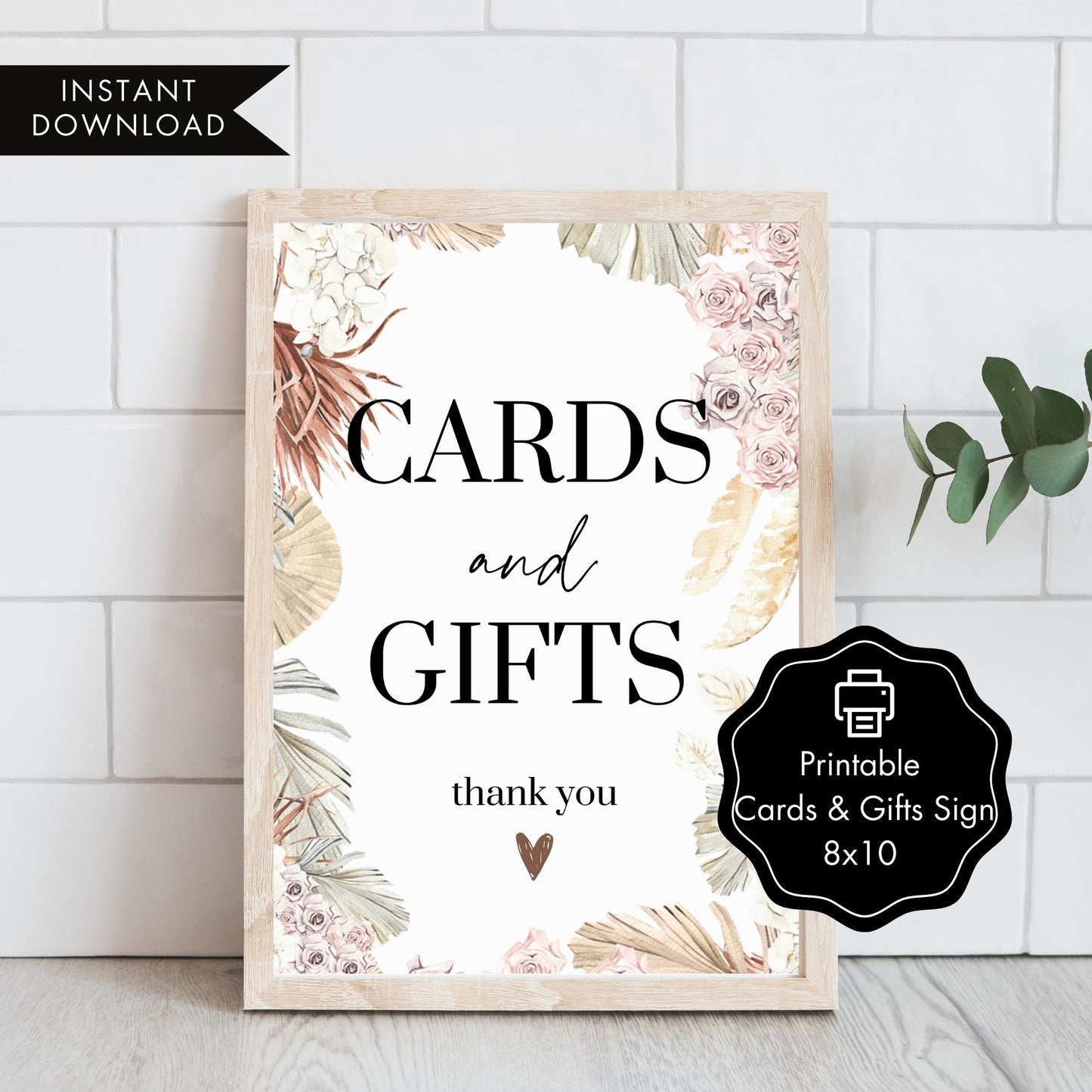 Cards and Gifts Sign 8x10 - Boho Theme