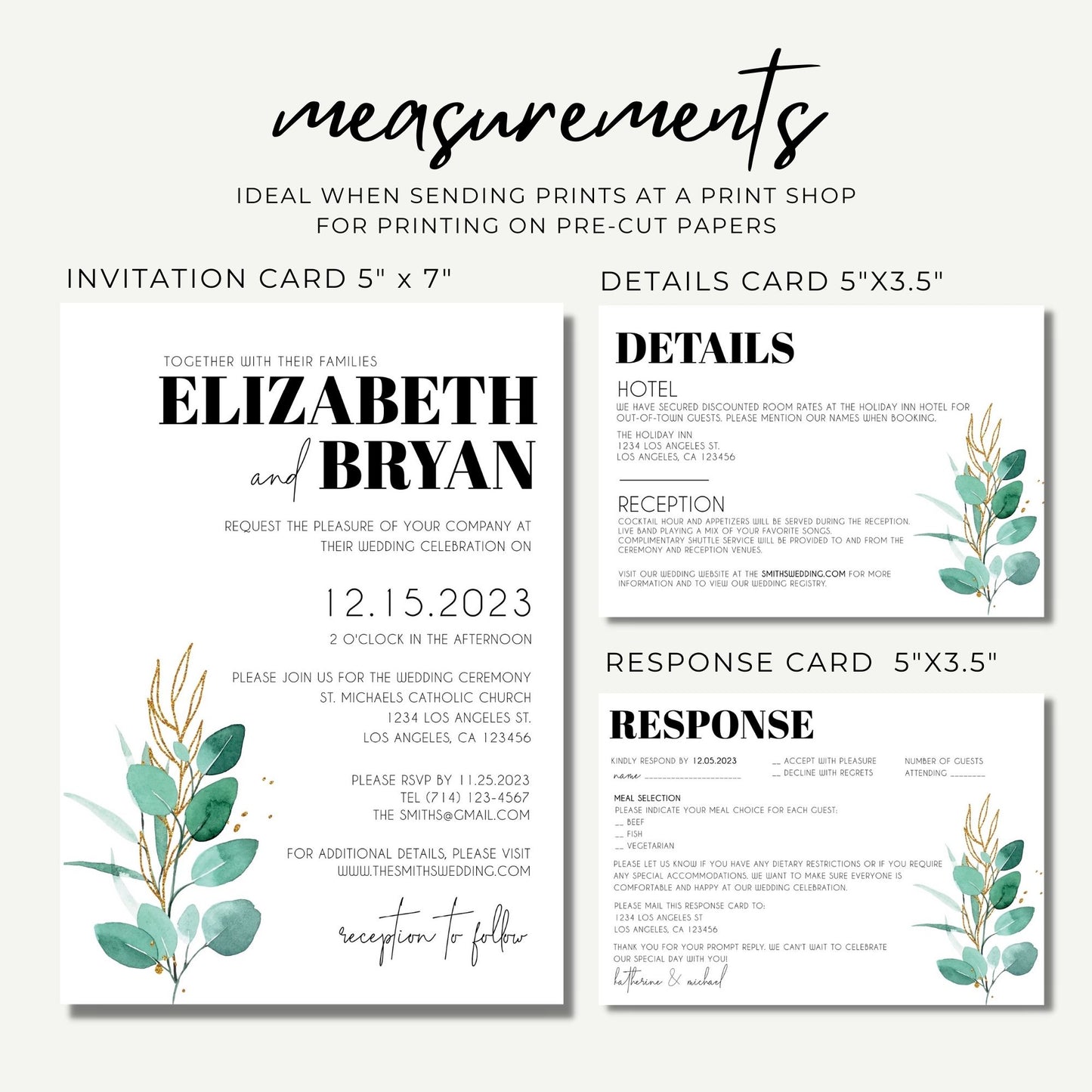 Eucalyptus Wedding Invitation Template