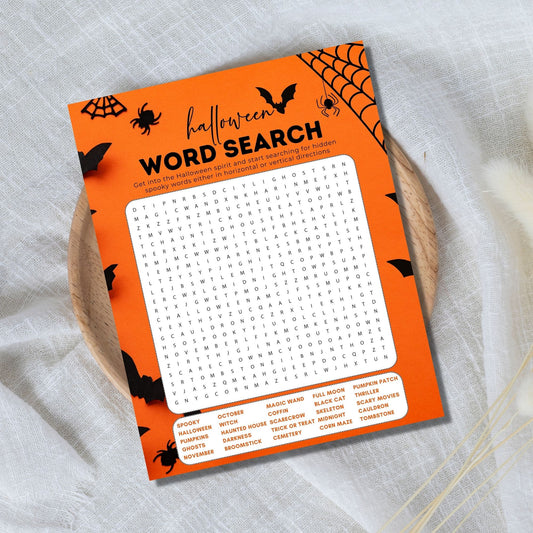 Halloween Word Search Game Printable