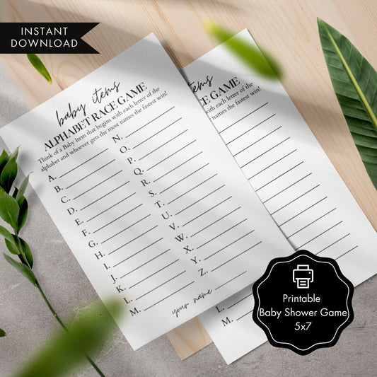 Baby Alphabet Baby Shower Game Printable