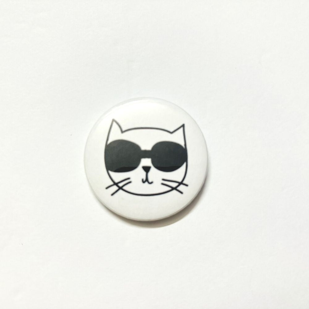 Cute Cat Pin Back Button 2.25"