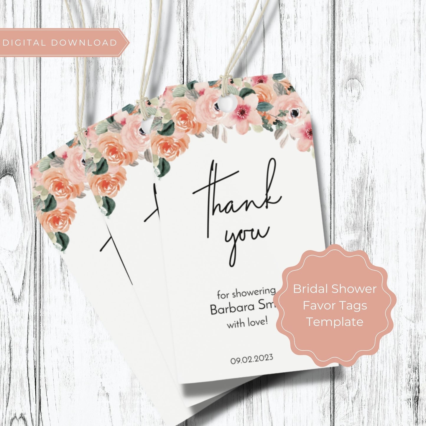 Bridal Shower Favor Tags Template