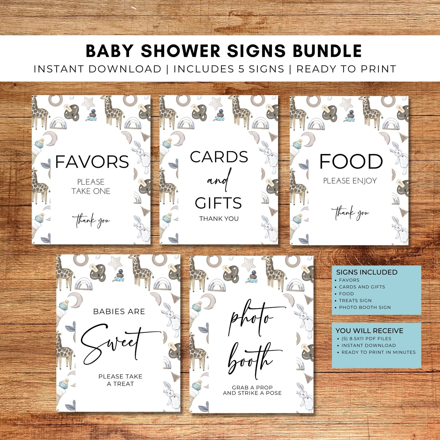 Baby Shower Signs Bundle
