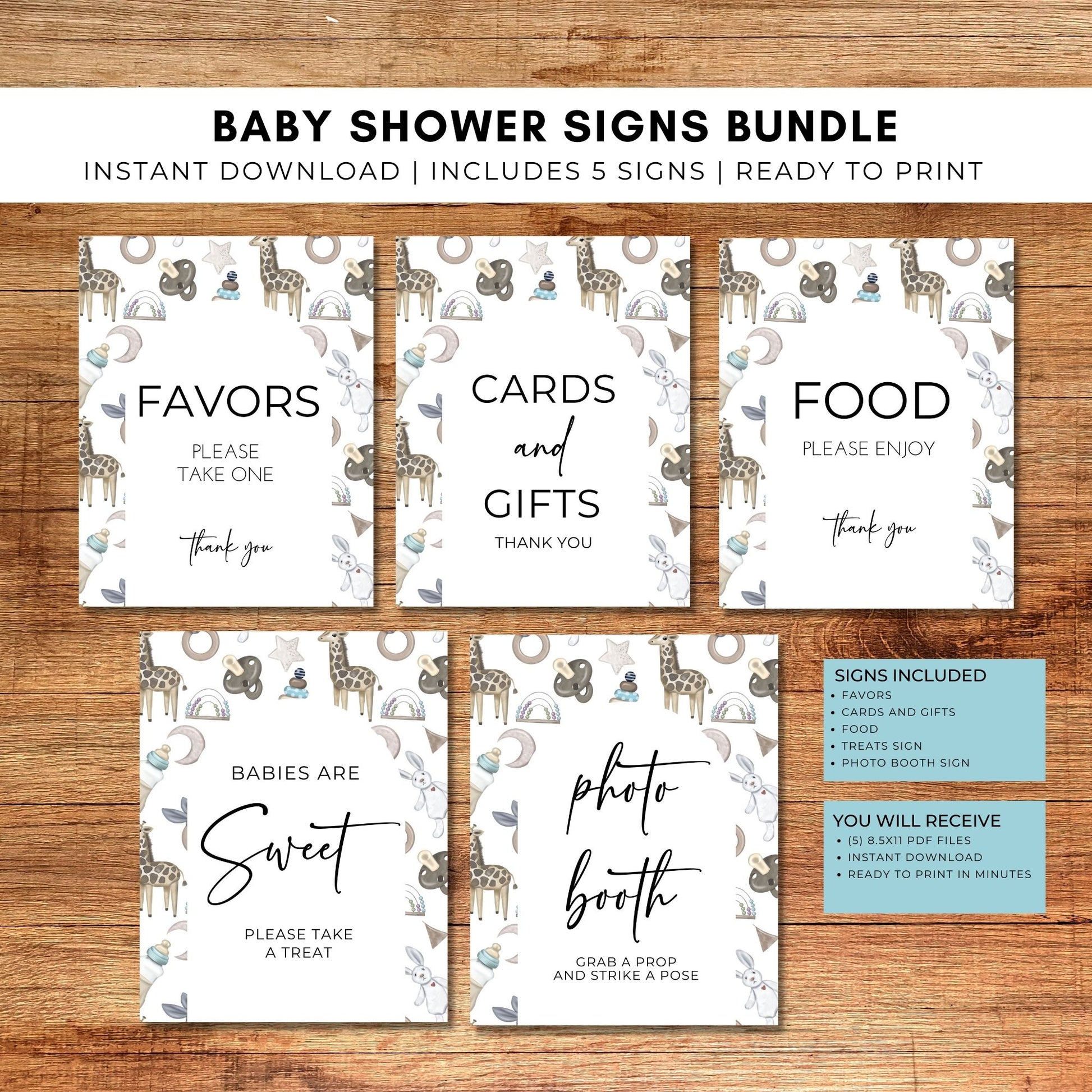 Baby Shower Signs Bundle