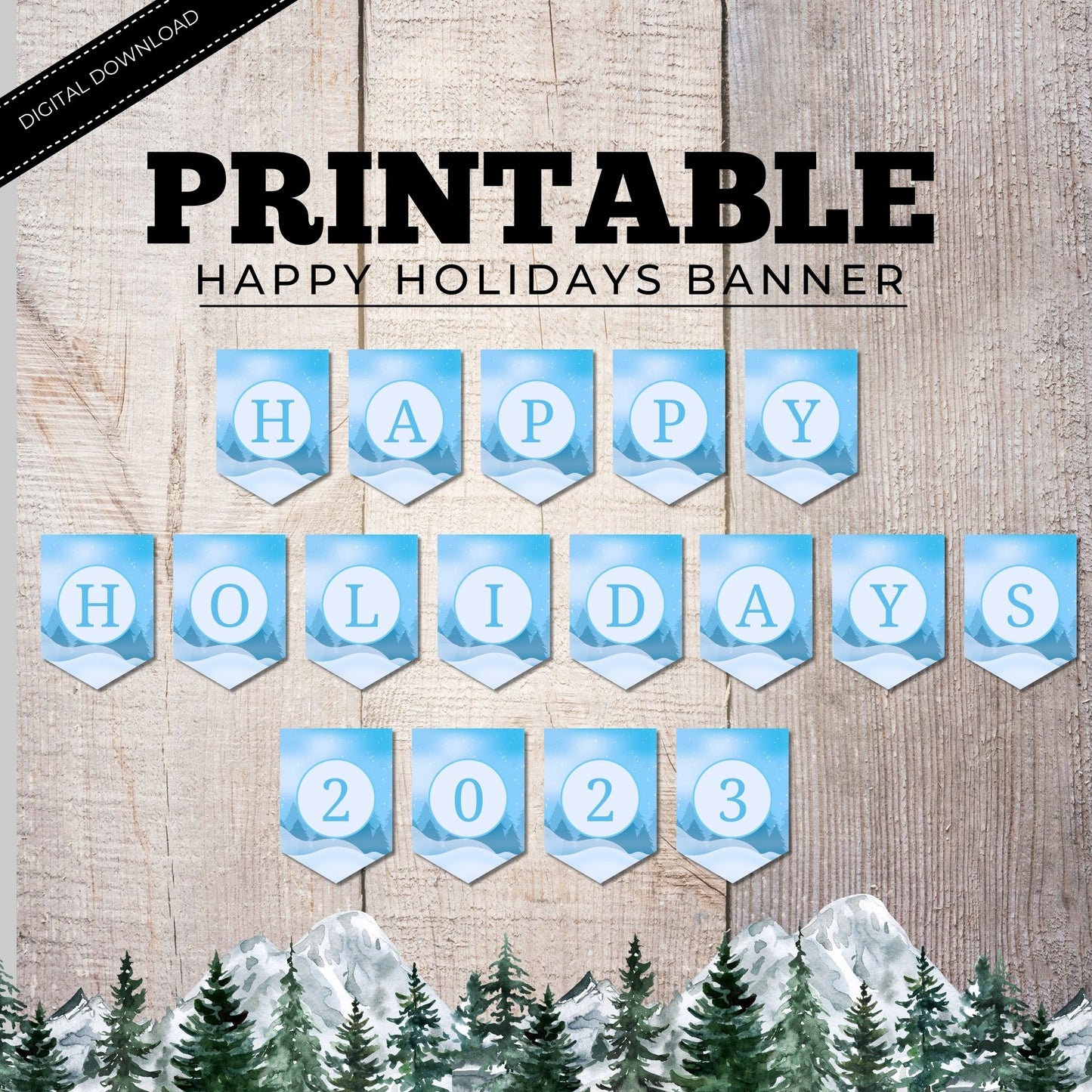 Happy Holidays Winter Wonderland Printable 2023