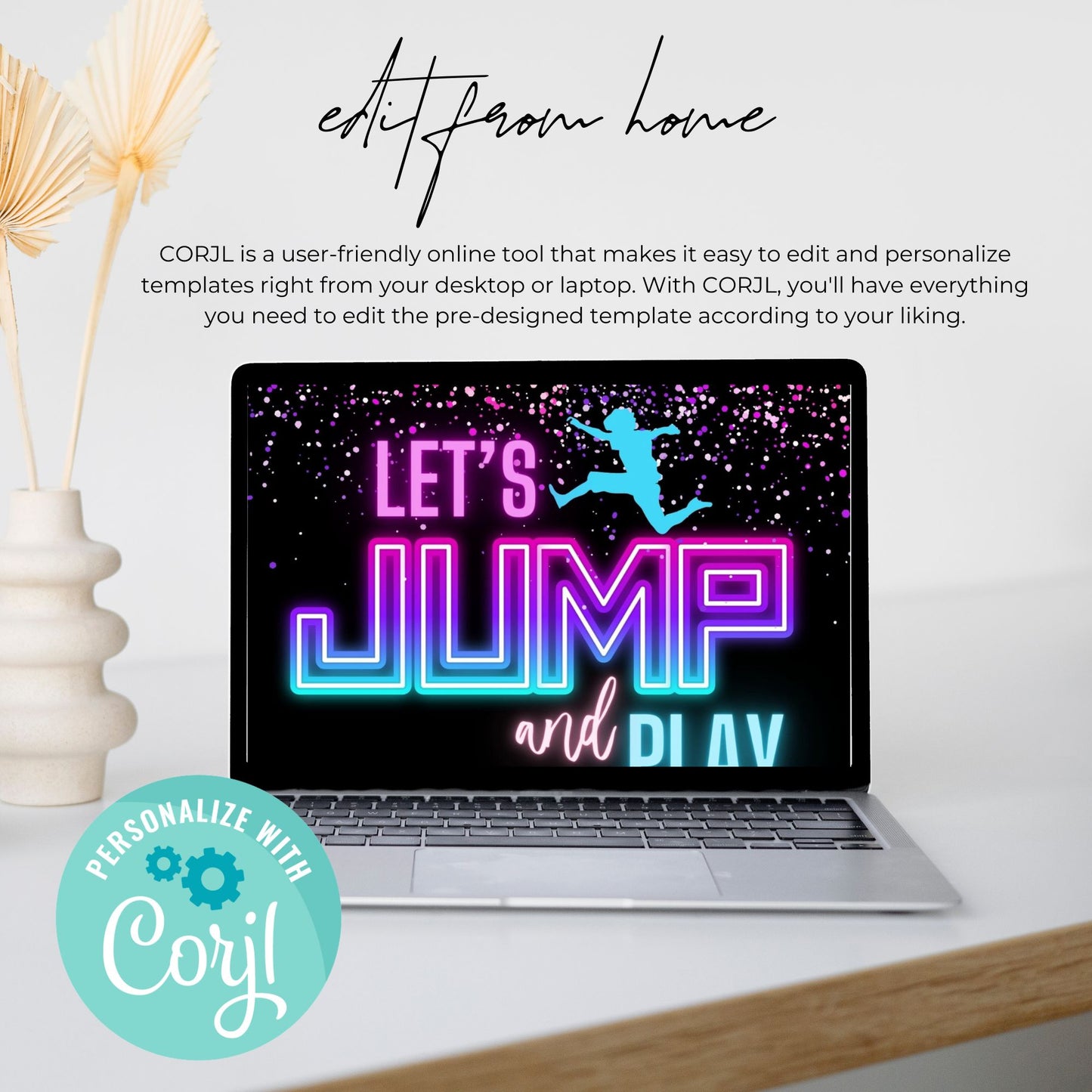 Let's Jump and Play Birthday Invitation Template