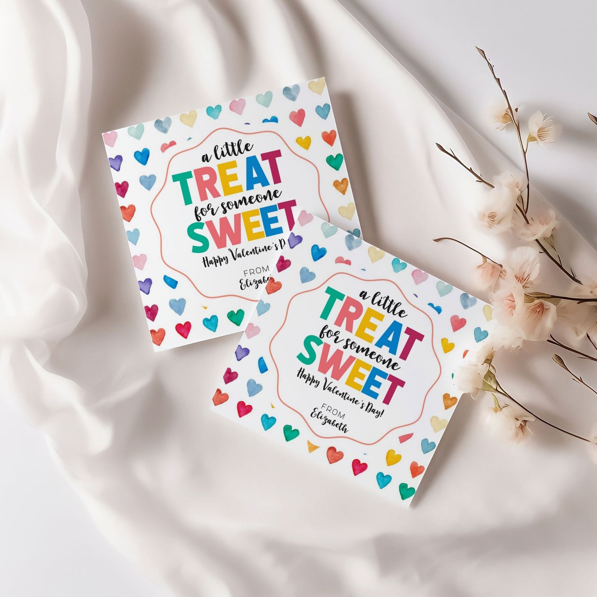 Custom Valentine’s Day Treat Tag Template - 3x3 Editable Printable for Kids, Classmates, and Party Favors - Corjl Instant Download