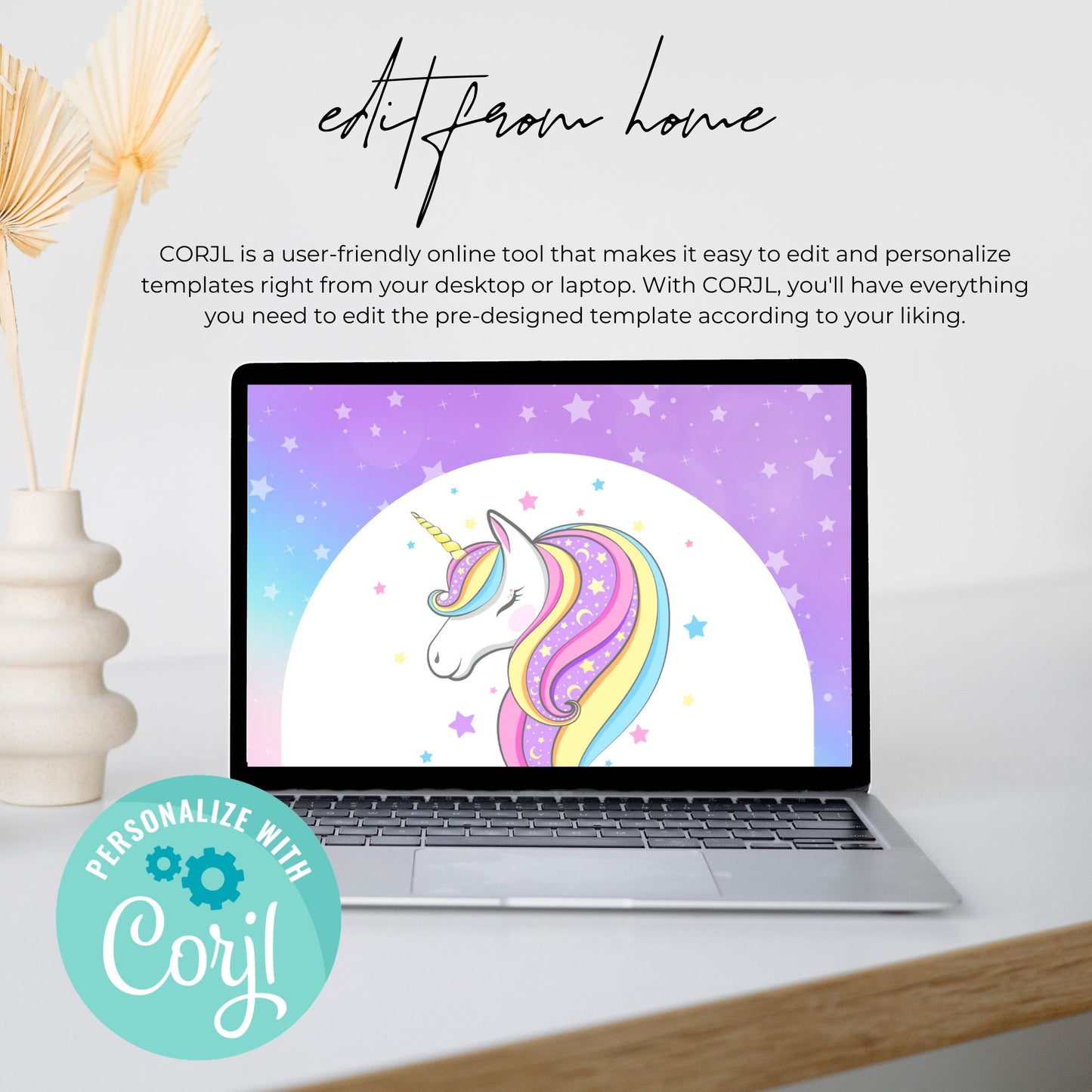 Editable Unicorn Birthday Invitation Template