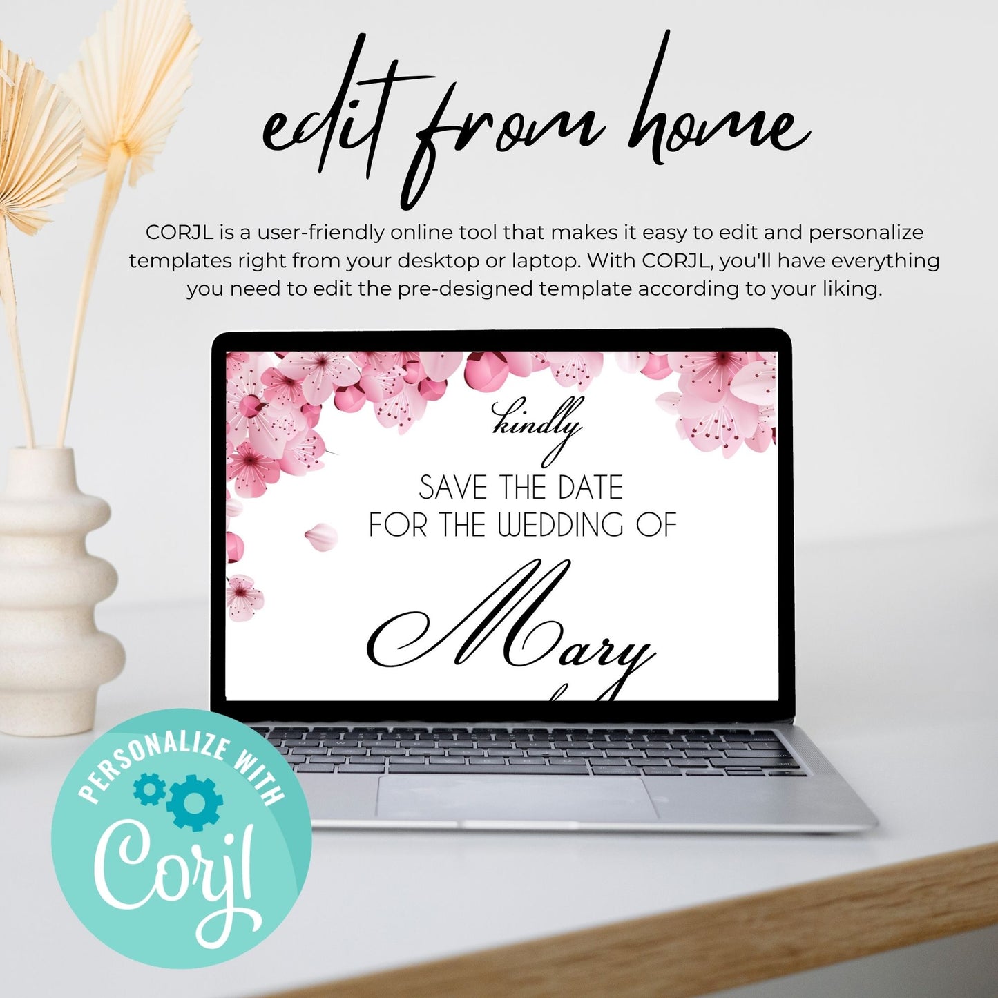 Cherry Blossom Save the Date Invitation Template
