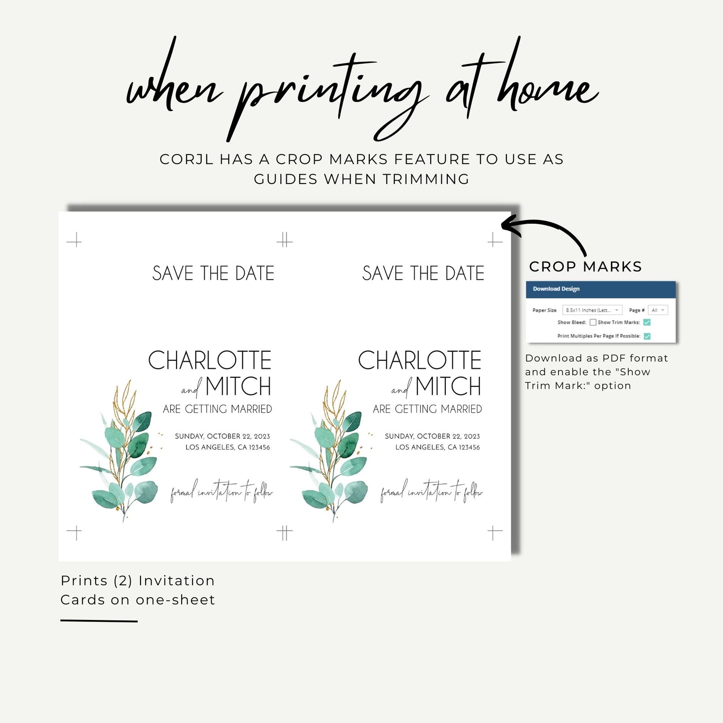Greenery Save the Date Invitation Template