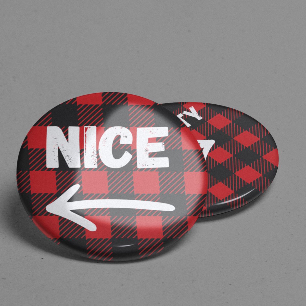 Christmas Naughty or Nice Pinback Button Set