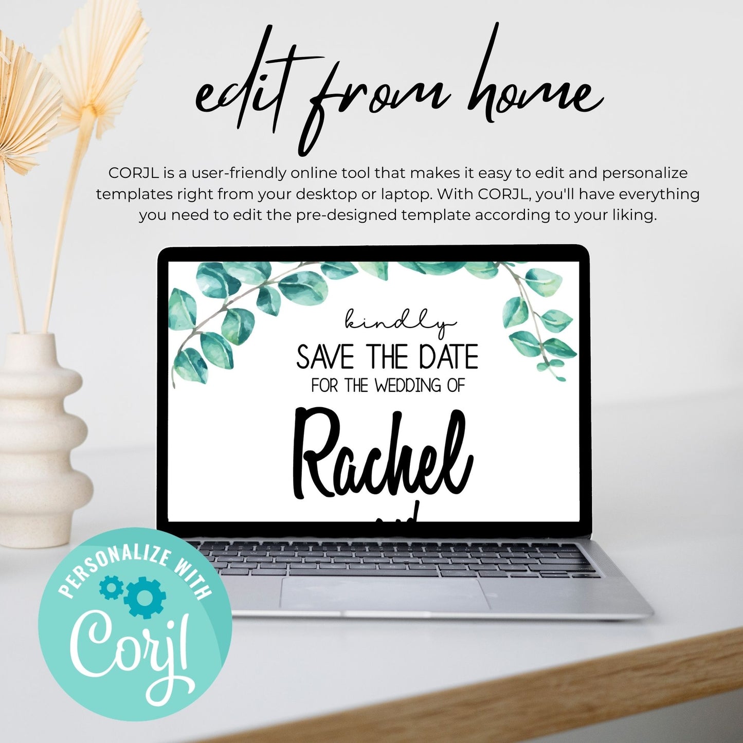 Greenery Save the Date Invitation Template