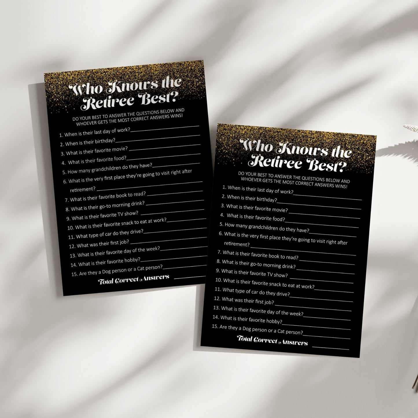 Retirement Trivia Game, Who Knows the Retiree Best