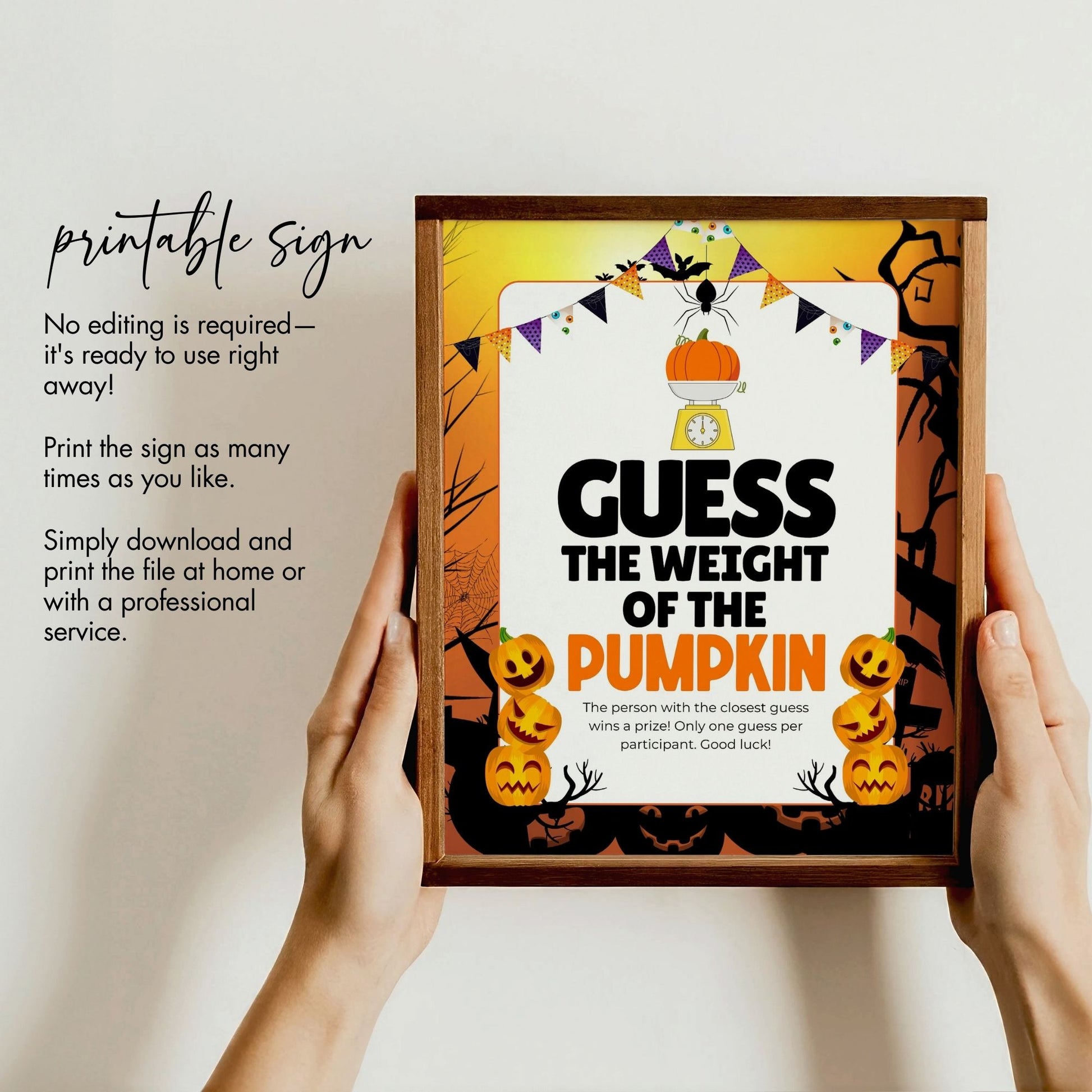 Pumpkin Weight Guessing Game Printable