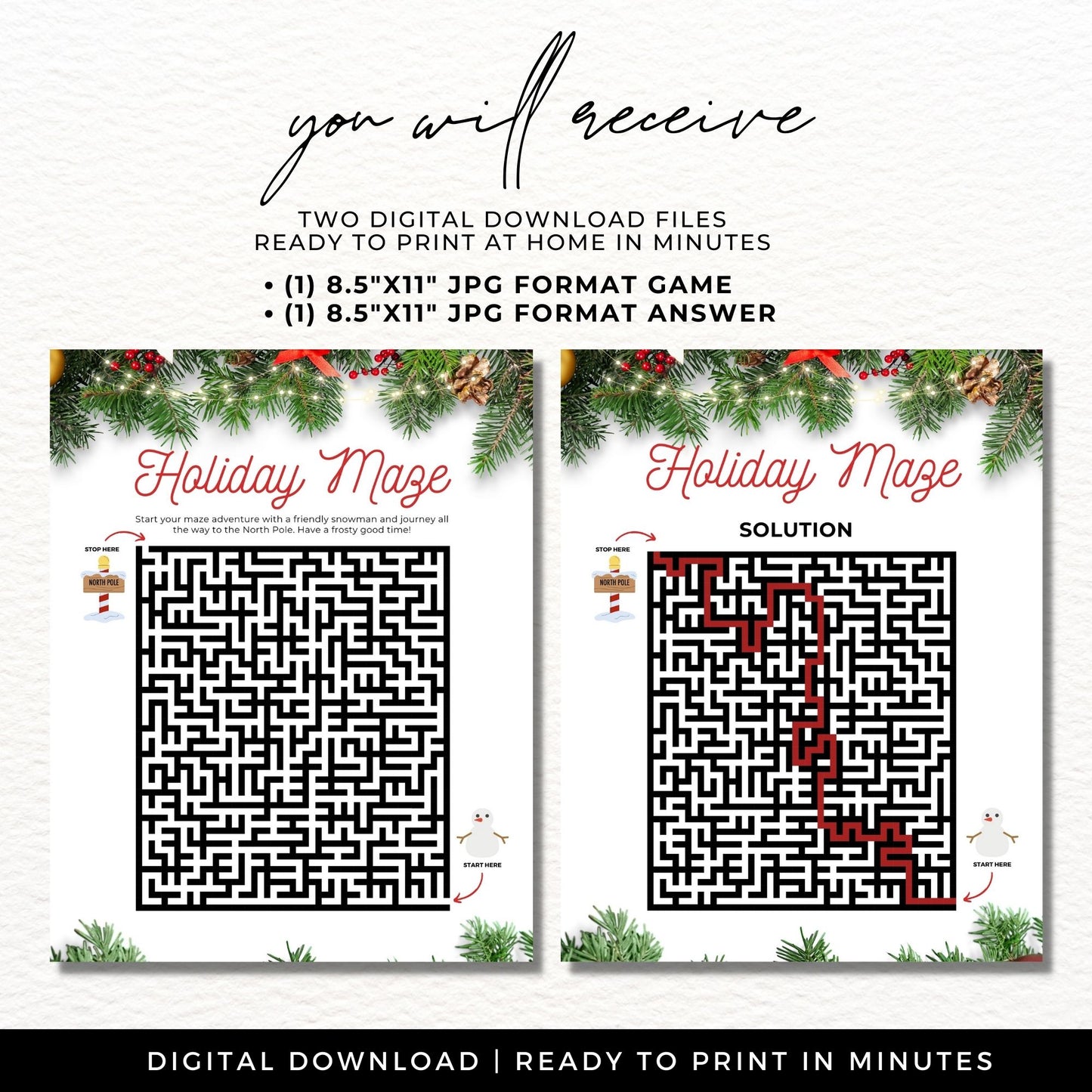 Holiday Christmas Game - Maze