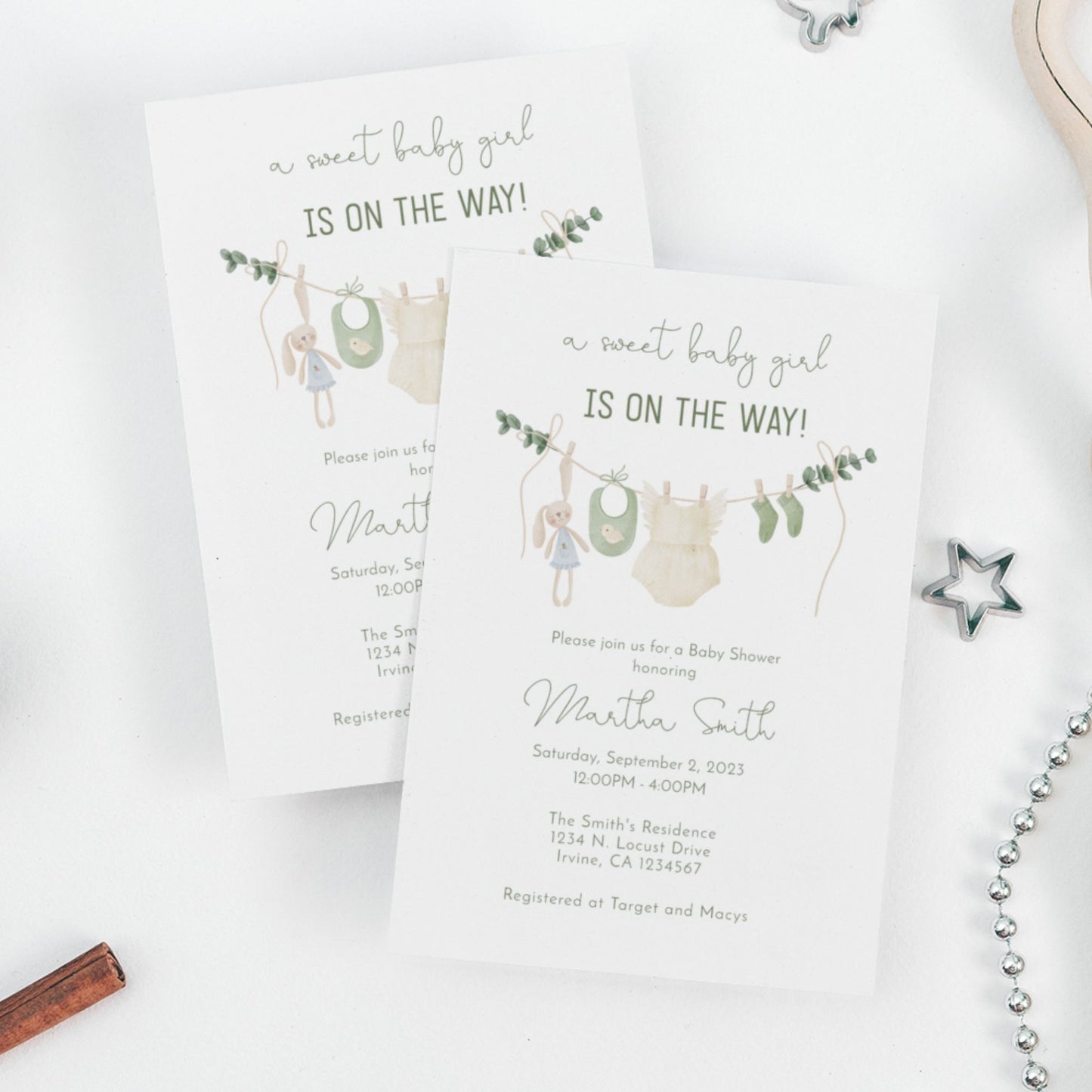 GIrl Baby Shower Invitation Template