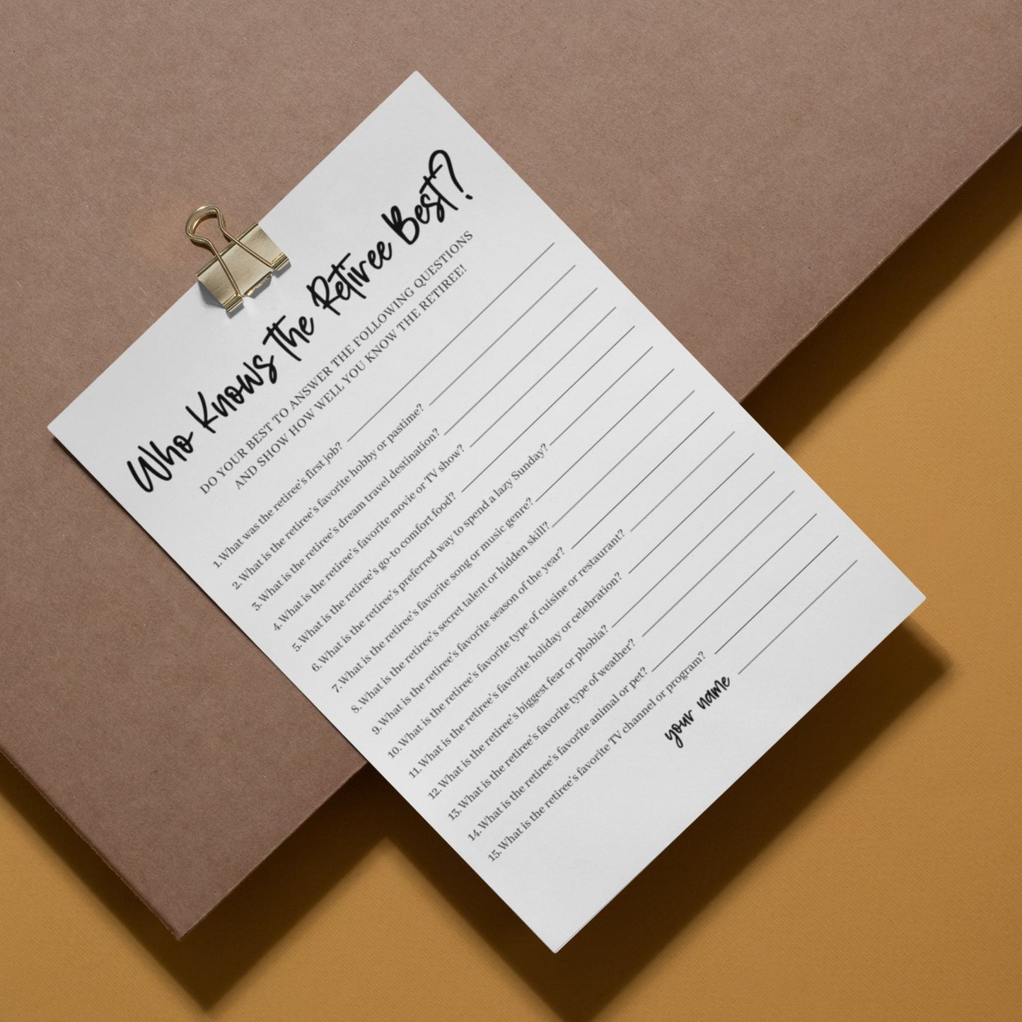 Who Knows the Retiree Best Printable
