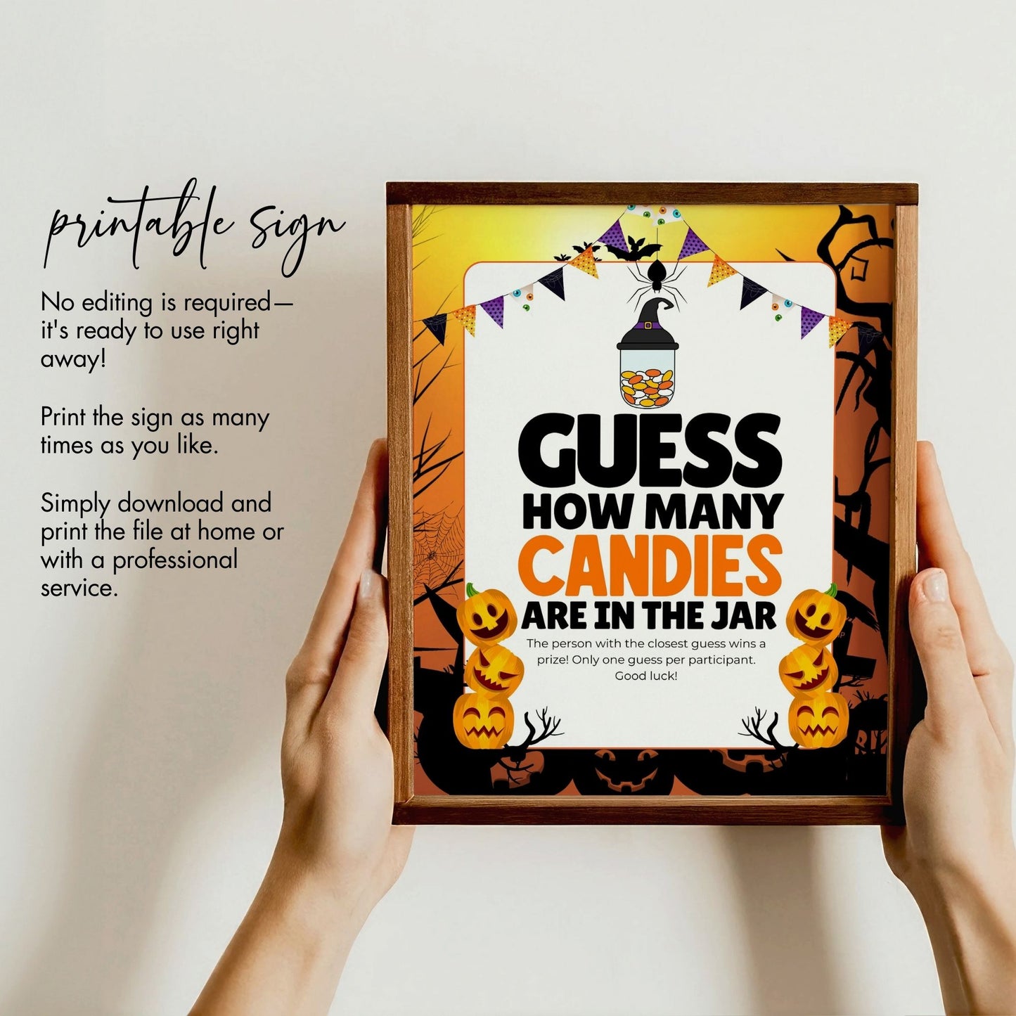 Halloween Candy Jar Game – Guess the Candies Printable – Halloween Party Fun – Instant Download