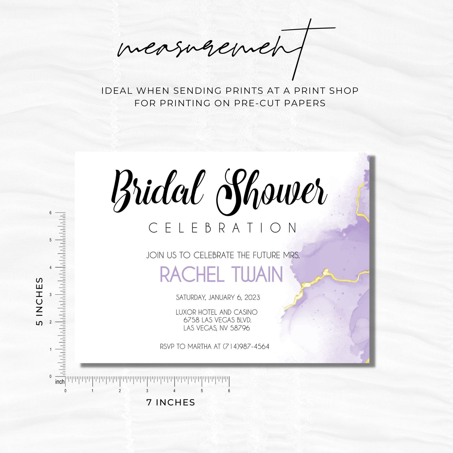 Bridal Shower Invitation Template - Purple