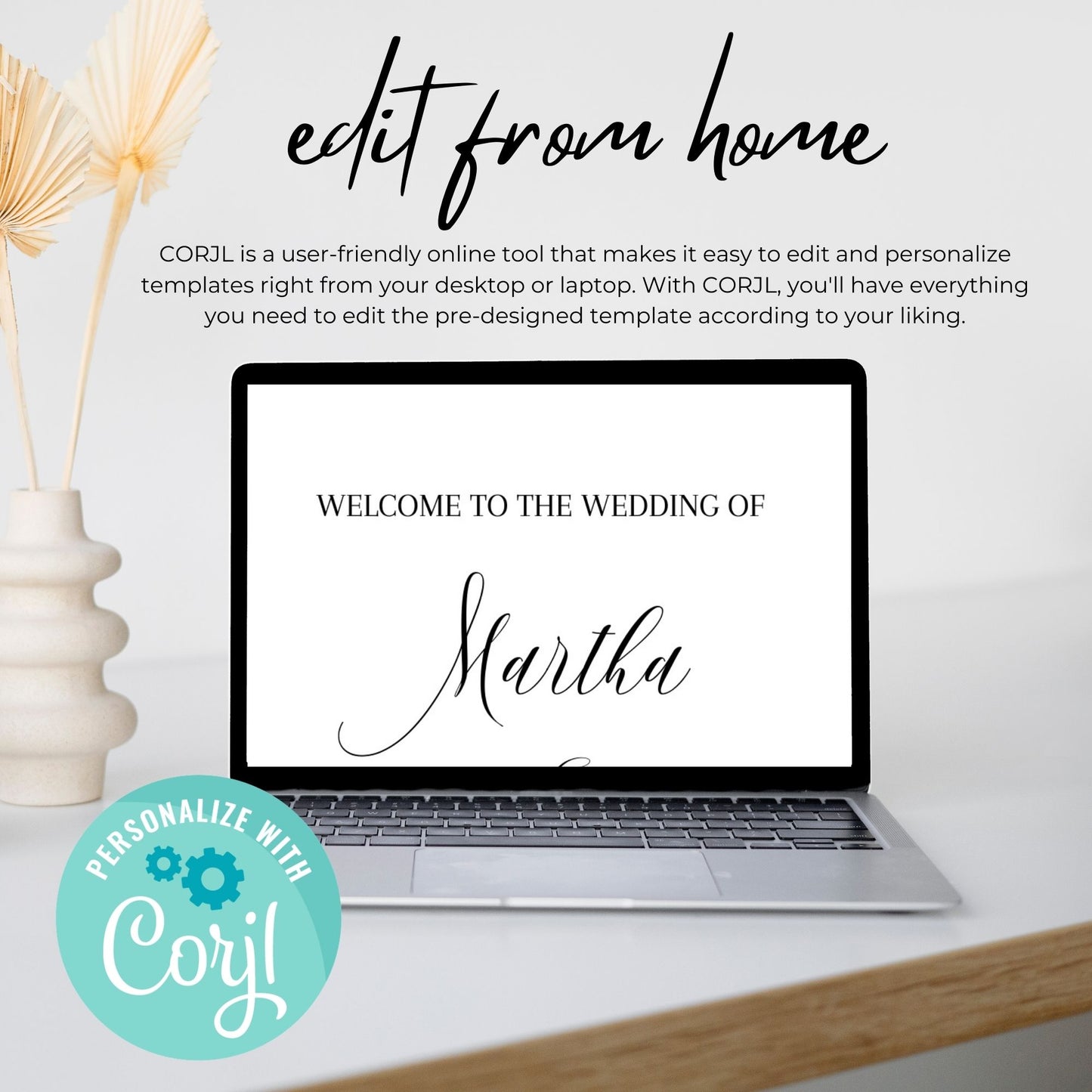 Minimalist Welcome Wedding Sign Template