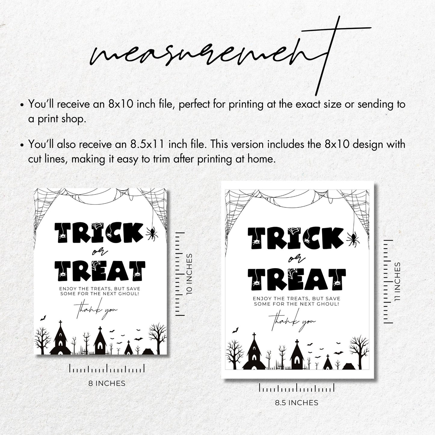 Spooky Trick or Treat Sign