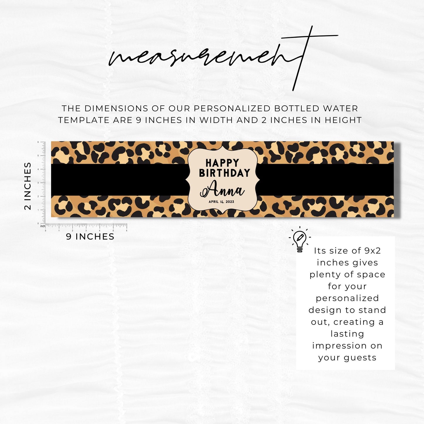 Personalized Bottled Water Template - Leopard Print