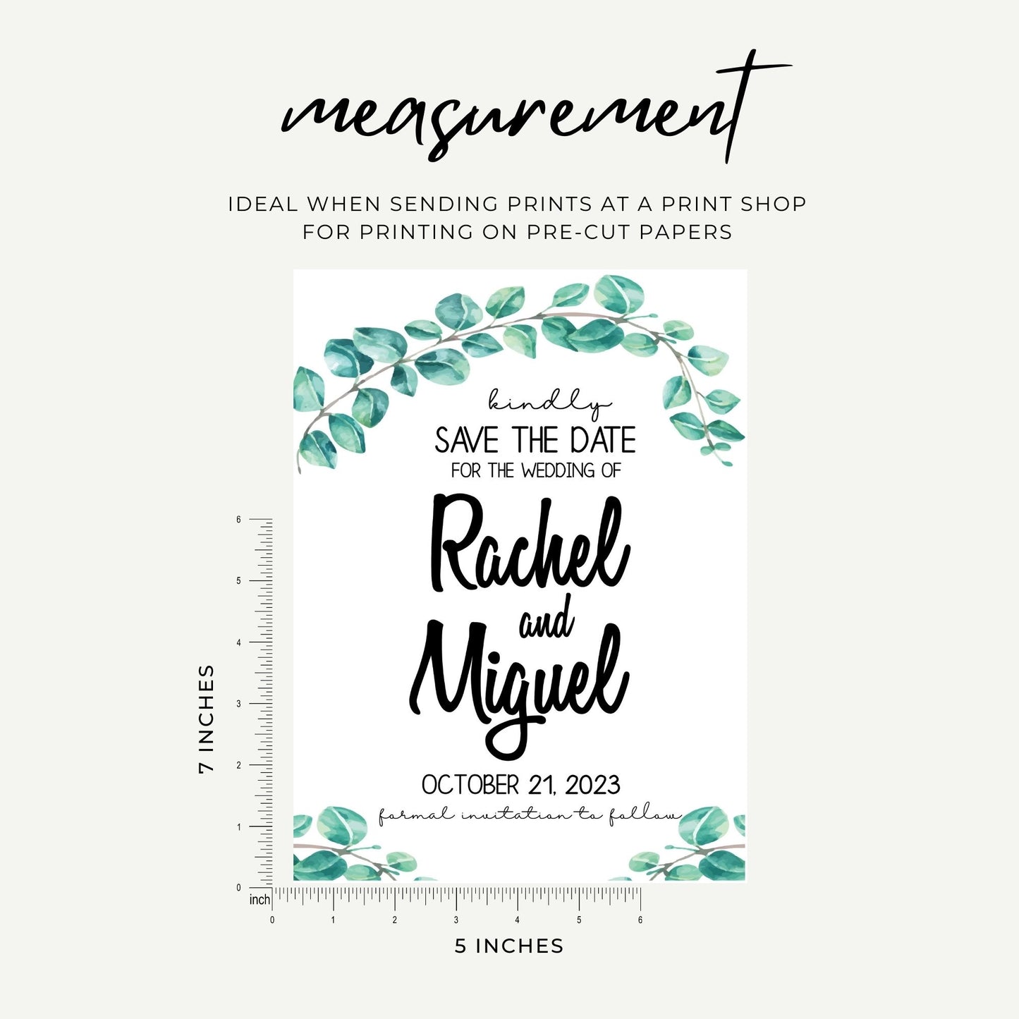Greenery Save the Date Invitation Template