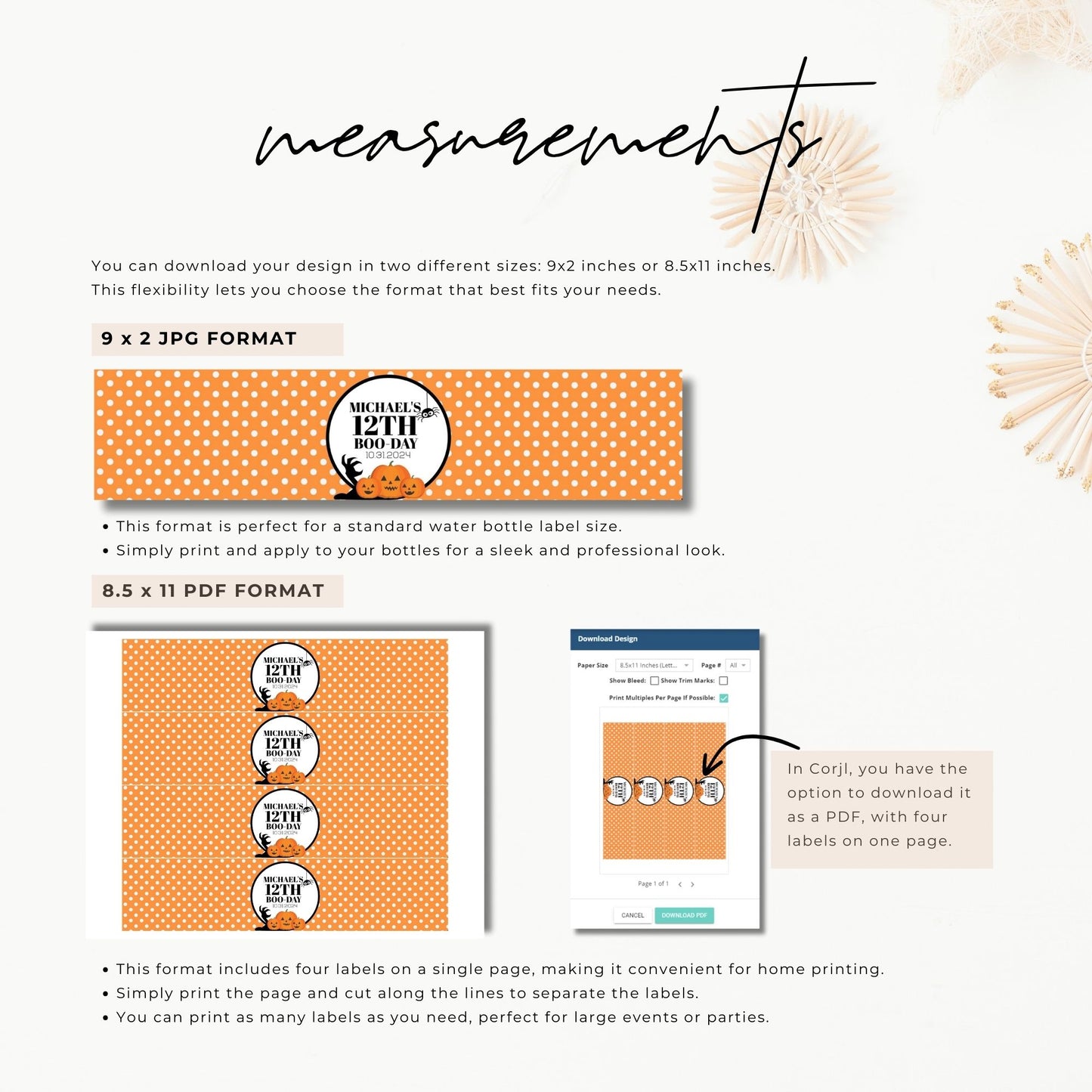 Halloween Water Bottle Labels Template