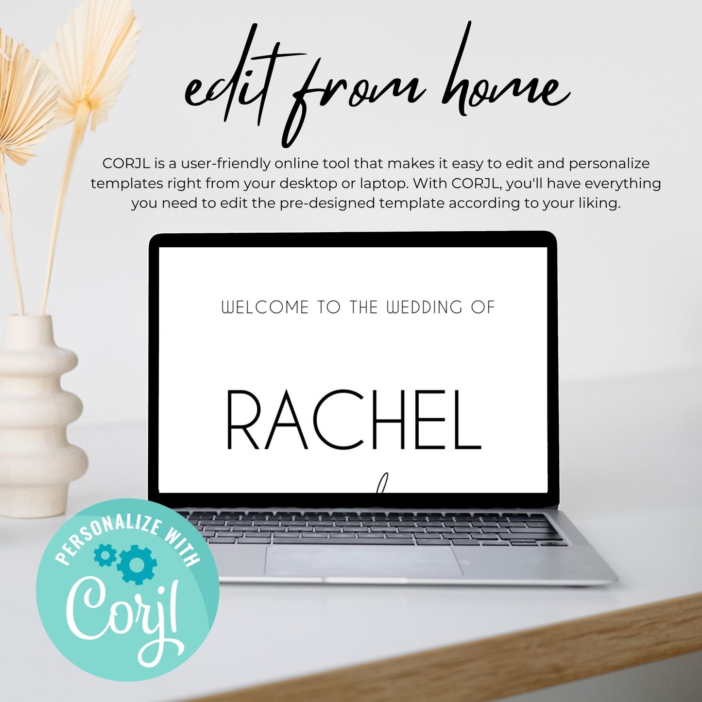 Minimalist Welcome Wedding Sign Template
