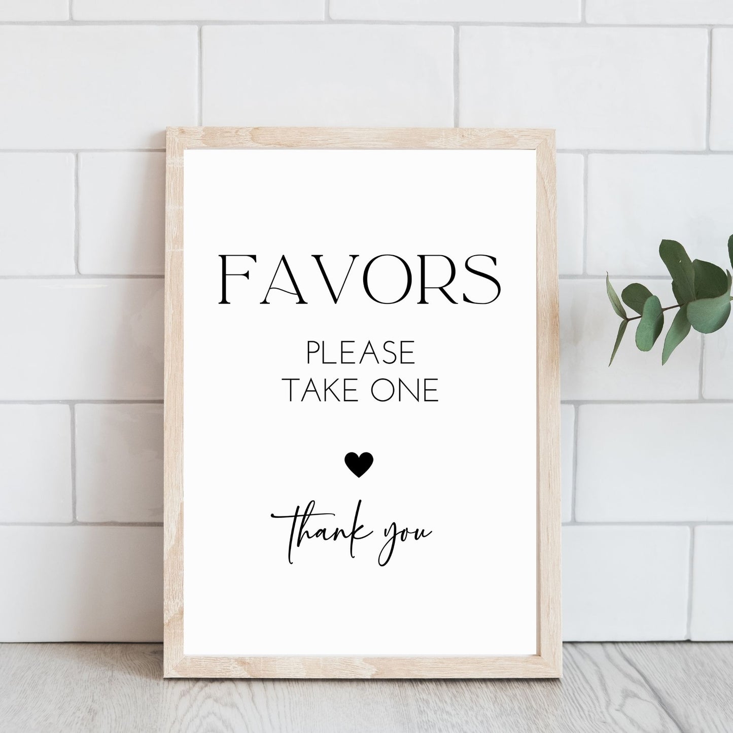 Favors Sign Printable - Minimalist