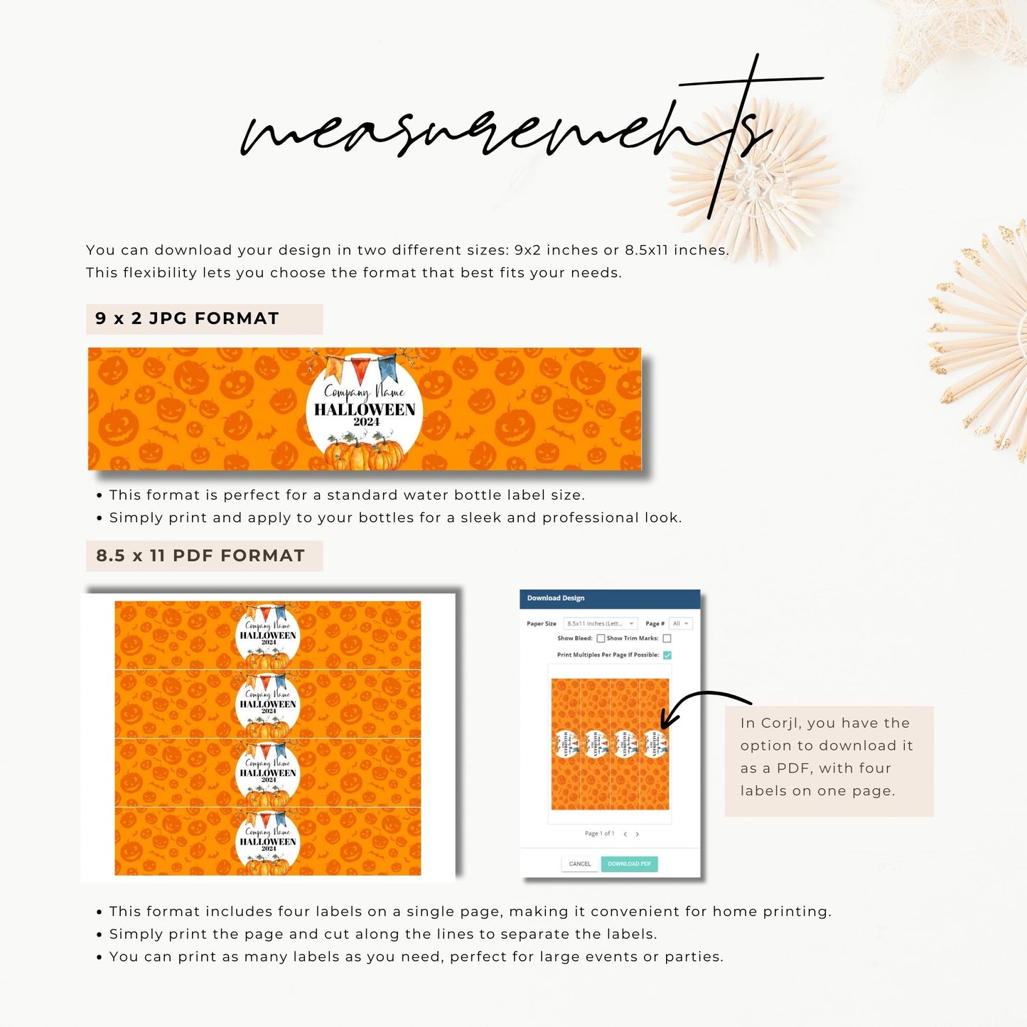 Halloween Water Bottle Label Template