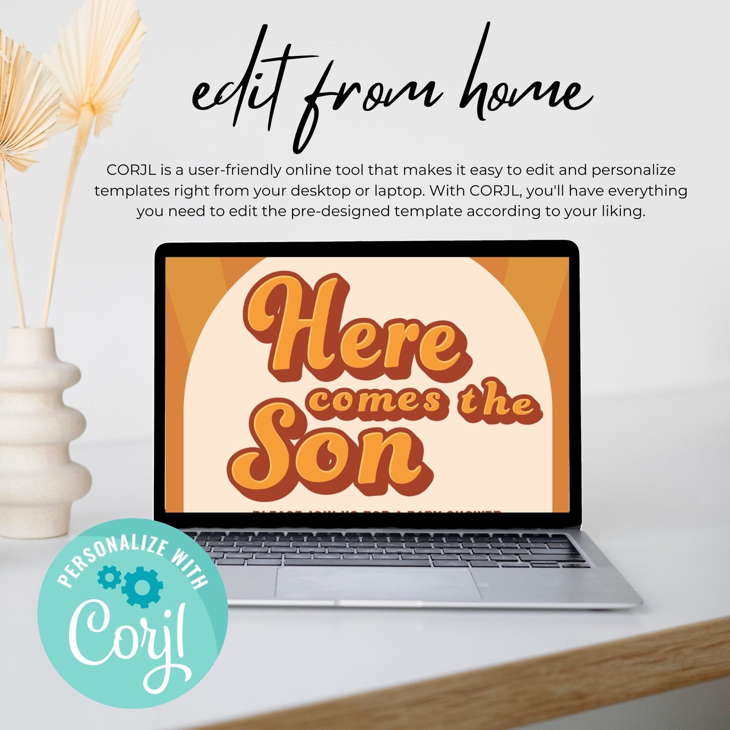 Here Comes the Son Baby Shower Invitation 5x7