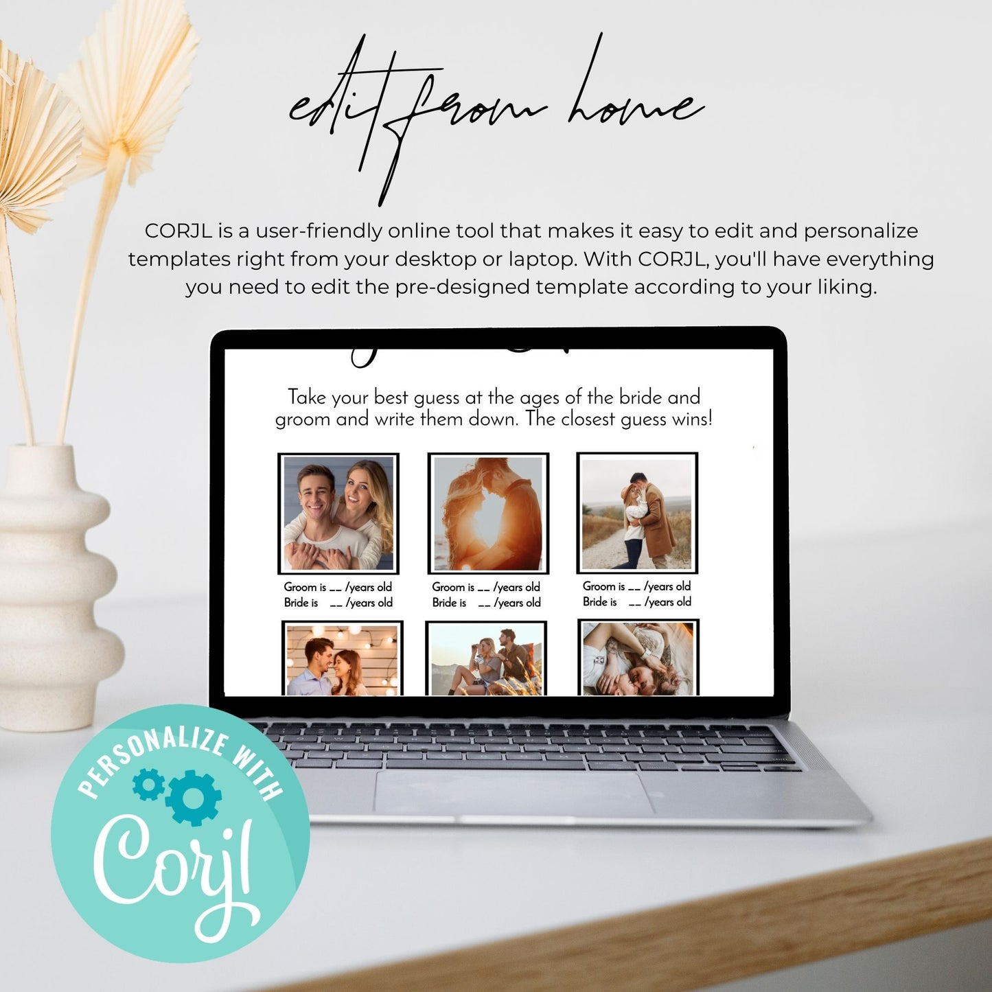 Guess the Age of the Bride and Groom Game Template