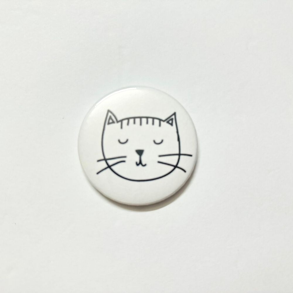 Cute Cat Pin Back Button 2.25"