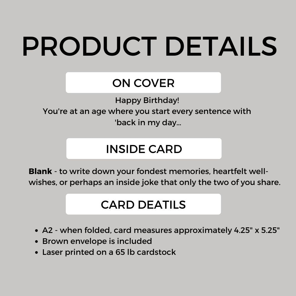 Funny Birthday Greeting Card - You're at an Age
