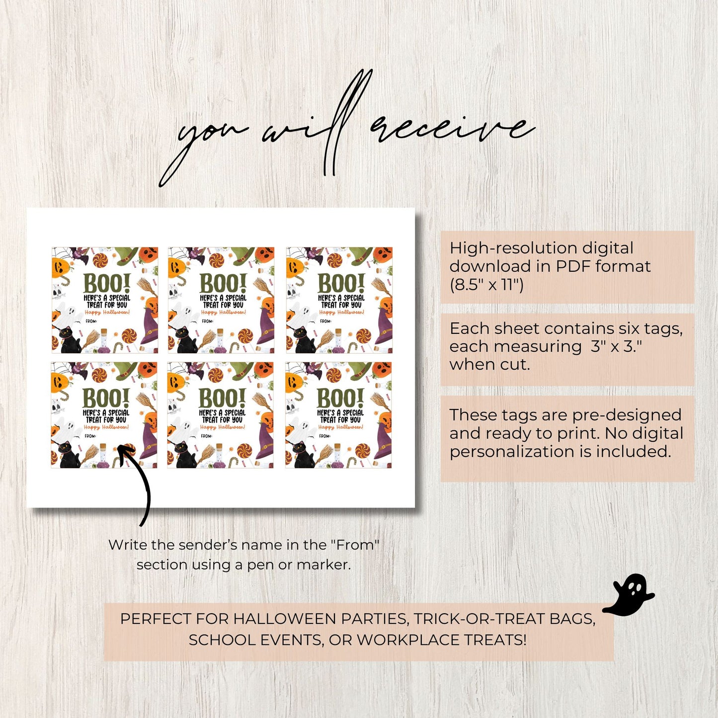 Printable Halloween Gift Tag 3x3