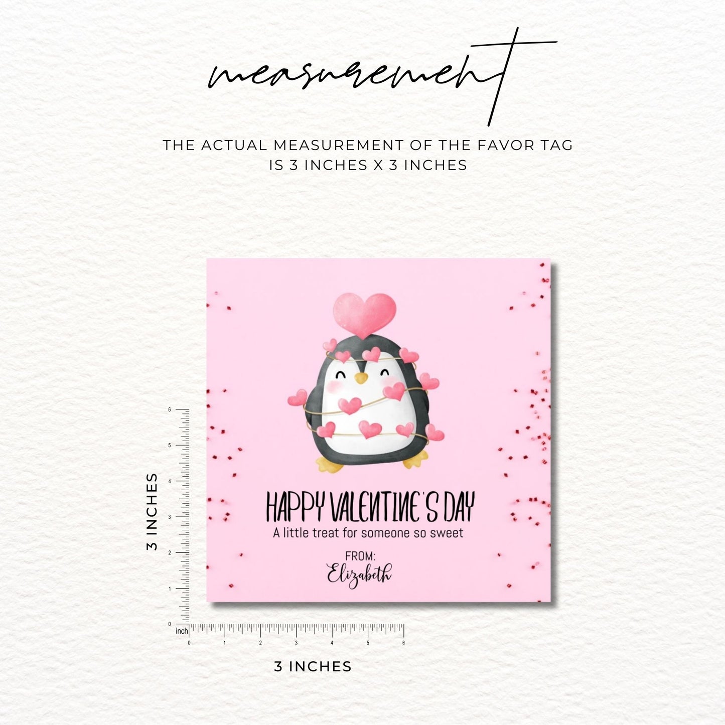 Editable Valentine’s Day Gift Tag Template - 3x3